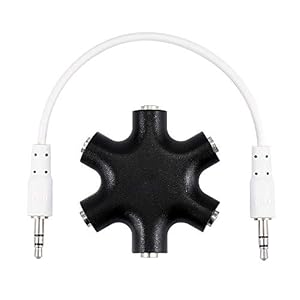 Surplex Multifunctionele audiosplitter 5-voudige jackverdeler 3,5 mm Aux jackverdeler hoofdtelefoonaansluiting, voor…