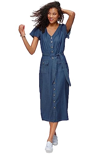 LASCANA Women's Button Front Dress Sundress Summer