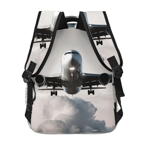 Mochila de senderismo EdWal con estampado de avión e impermeable para laptop 4