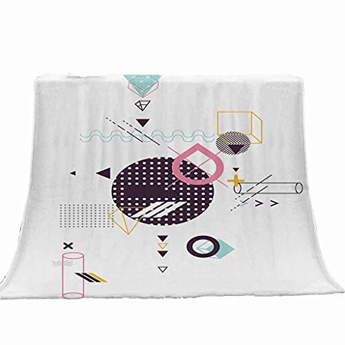 Couverture Polaire en Flanelle Microfibre Géométrique 130x150cm - 5
