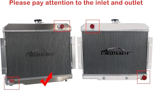 COOLINGBEST 4 Row Aluminum Radiator for 1972-1986 Jeep CJ5 CJ6 CJ7 Scrambler L4 L6 V8 2.5 3.8 4.2 5.0 GAS, Radiators with Electric Fan Shroud Thermostat Kit by COOLINGBEST - Used condition - Image 5