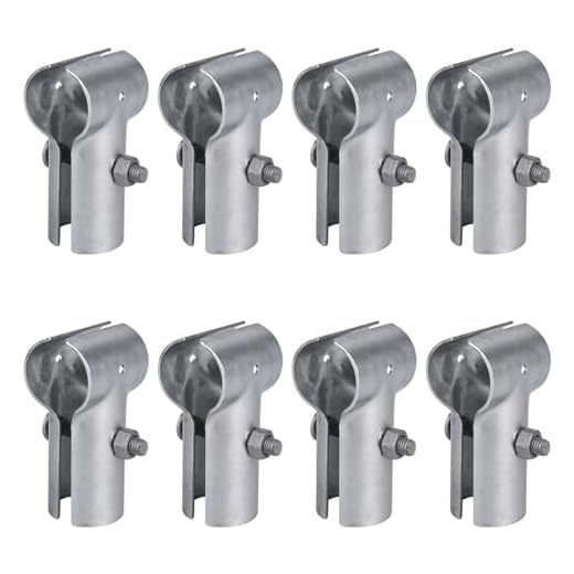 8 Pcs End Rail T Clamps 1-3/8 Inch, T Pipe Clamp Connector for 1-3/8" OD Pipe, Chain Link Fence Fittings, Chainlink Fence Parts for Chain Link Fence, Bolts & Nuts Included