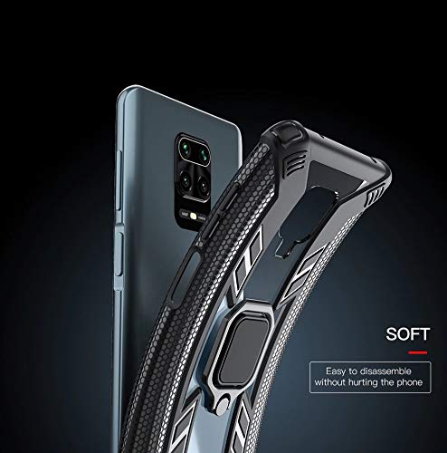 Capa Anel Transparente Arm. para celular Xiaomi Redmi Note 9s (9Pro / 9Pro Max) e Película de vidro