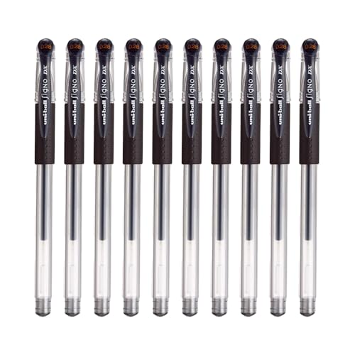 Bolígrafos gel Mitsubishi punta ultra fina 0.28 mm negro x10