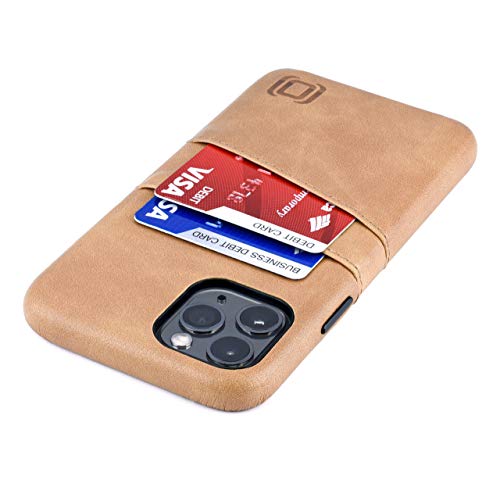 Dockem iPhone 11 Pro Wallet Case: Built-in Metal Plate for Magnetic Mounting & 2 Credit Card Holder Slots (5.8" Exec M2, Synthetic Leather, Khaki Tan)