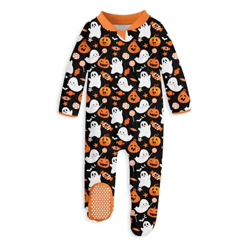 Image of UNIFACO Baby Girls Boys Footed Pajamas One-Piece Sleeper Snug Fit Sleep and Play Zip Front Footie Romper 0-12 Month