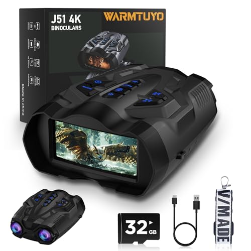 WARMTUYO Night Vision Goggles - 4k Infrared Binoculars with 3.5