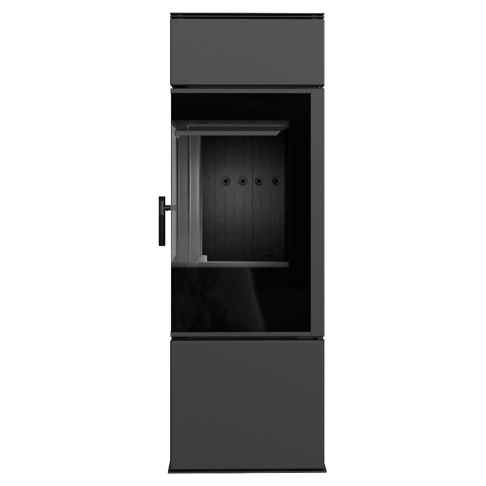 KRATKI Thor Schwarz Holzofen – 8 KW Freistehender Kaminofen Mit Glasfront, A+ Effizienz & 83% Wirkungsgrad