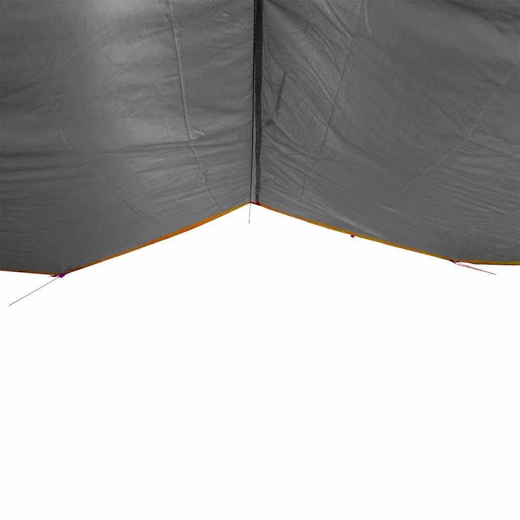 Tarp plandeka kempingowa, szara, pomarańczowa, 300 x 294 cm, wodoszczelna tkanina Oxford z powłoką poliuretanową, łatwa do przenoszenia, z oczkami, do aktywności na świeżym powietrzu