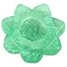 SUNYIK Handcarved Stone Lotus Flower Figurine Sculpture, Natural Healing Crystal Ball Stand Decoration, Green Fluorite, 2