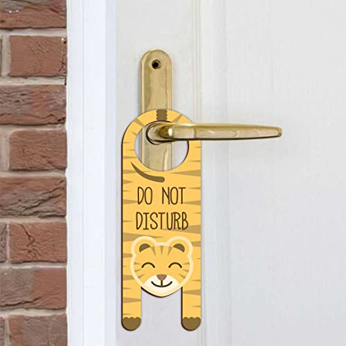 Image of KREEPO Do Not Disturb Tiger Shaped MDF Door Sign Hanger Size(24cm x 8.5cm) kr55