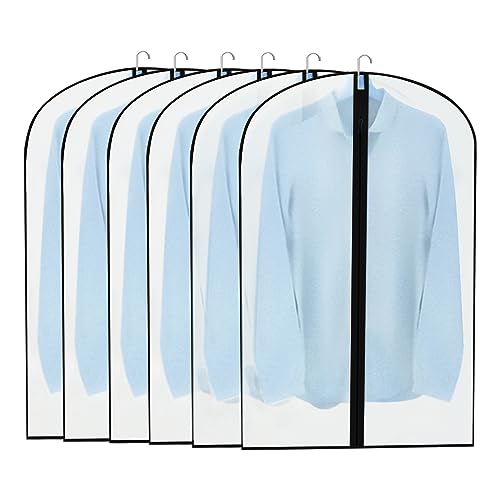 6PCS Garment Bags 60 x 100cm Waterproof Clothes Covers Protector Bags with Zip