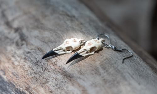 Goth Earrings Raven Skull Halloween Earrings for Gothic Aesthetic4
