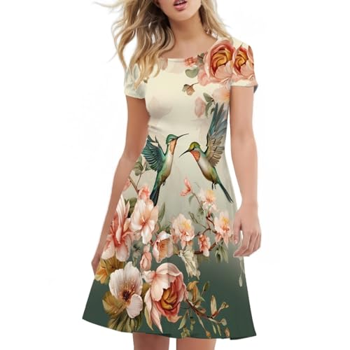 Image of Forchrinse Native Aztec Style Black White Geometric Women's Midi Dress Casual Long Dress Round Neck Swing Dress
