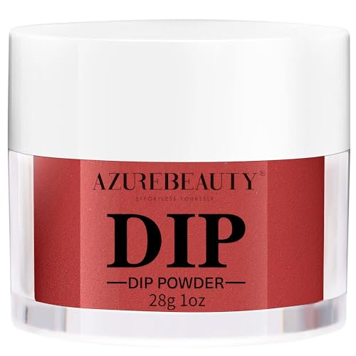 AZUREBEAUTY Dip Powder Red Color Classic Burgundy Red Nail Dip Powder French Nail Art Starter Manicure Salon DIY at Home Odor-Free Long-Lasting Women Gift 1oz