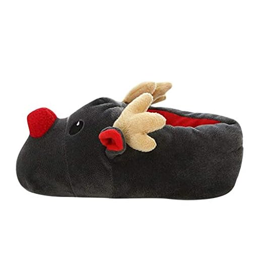 Zapatillas Casa Mujer de Invierno Cerradas Babuchas Antideslizantes Algodón Pantufla Peluche Calientes Interior Comodas Zapatos Cálidos Unisex-Adulto Navidad Ciervos Zapatillas de Algodón Lindos