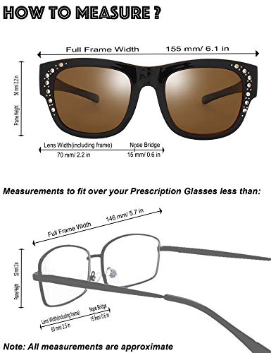 Image of The Fresh High Definition Polarized Wrap Around Shield Sunglasses for Glasses - Leather Eyeglasses Case