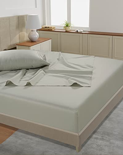Image of LANE LINEN Twin XL Sheets Set - 450 Thread Count Premium Sateen Weave for Gentle Feel On Skin - 100% Cotton Hotel Quality Luxury for Single Beds - Securely Fits Mattresses Upto 15'' Deep - Moonstruck