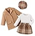 Baby Girls 3-Piece Autumn/Winter Outfit, 2024 Fashion Children's Suit, Skirt, Academic Style JK Uniform, Princess Dress (Pink, 9-12M)