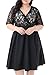 Nemidor Women's Half Sleeves V-Neckline Lace Top Plus Size Cocktail Party Swing Dress (Black, 20W)