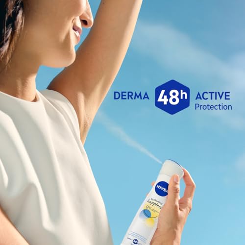 NIVEA Summer Happiness Deospray, Deo ohne Aluminium (ACH) mit sanfter Pflege, antibakterielles Deodorant mit 48h Schutz und einzigartiger INFINIFRESH Formel (150 ml)