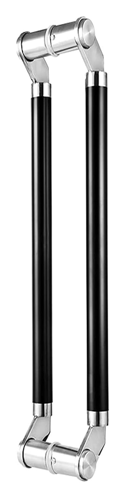 BHGFYXBS Push Pull Door Handle Shower Glass Push Pull Door Handles, Stainless Steel Round Shape Bars Contemporary Entry Door Handle,Black-80Cm(31.5In),Black-80cm(31.5in)