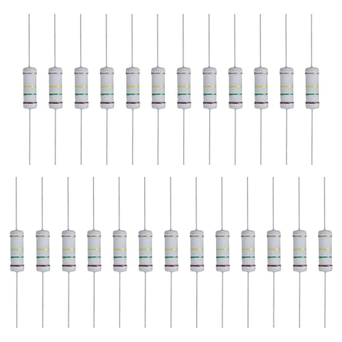 QUARKZMAN 25 Pcs Resistor De 150K Ohm, 3 Watts 5% Tolerancia Resistor De Película De Óxido Metálico Con Terminales Axiales, Resistente Al Fuego Para Proyectos Electrónicos
