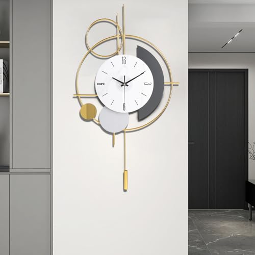 Horloge murale pour chambre silencieuse à piles dorée - 2