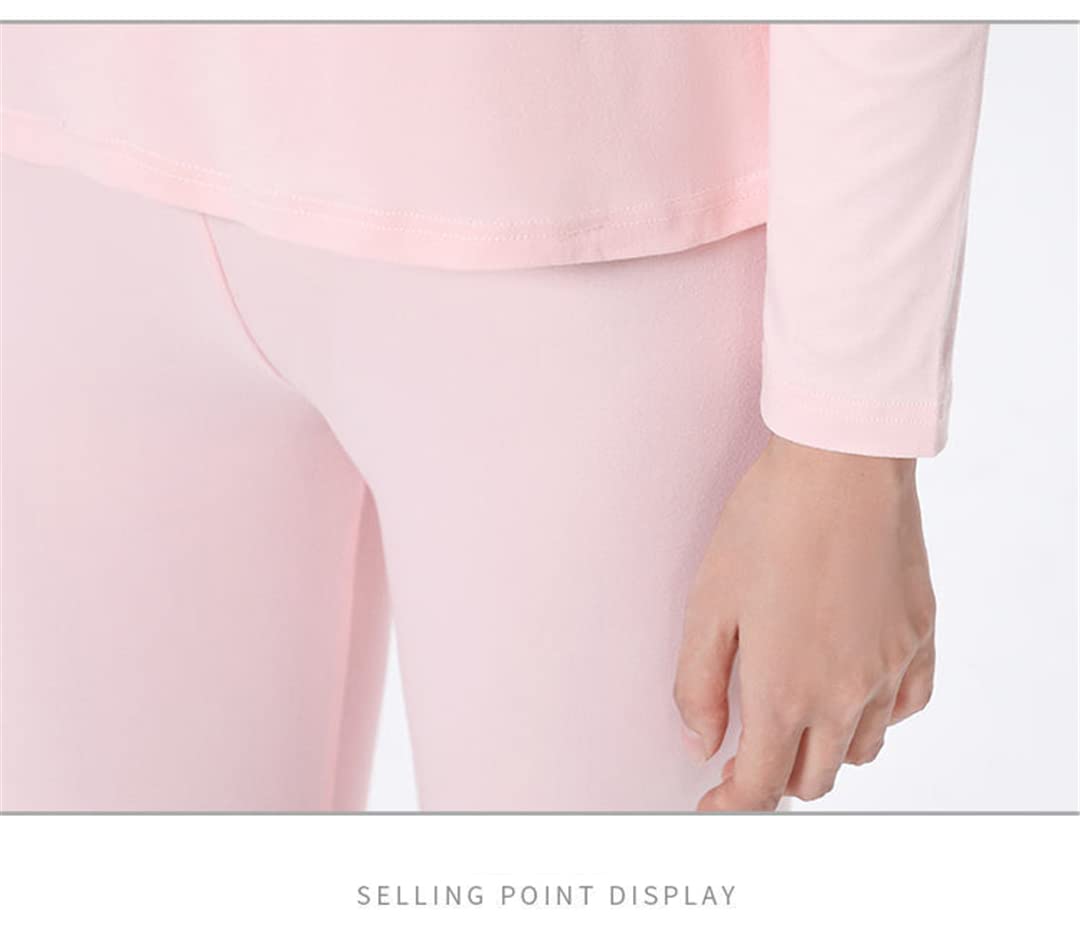 Disimlarl Conjunto de ropa interior térmica para hombre y mujer, rosa, XXL