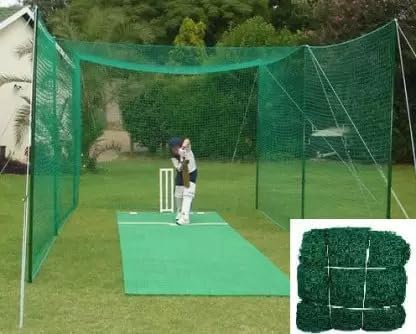 Vibco 100x10FT (1000 Square Ft) Nylon Practice Cricket Net (Green)-image-11