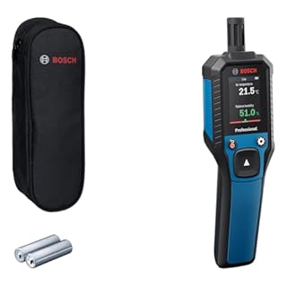 Bosch Professional Termoigrometro GDH 1-17 (letture in tempo reale, display LCD a colori ad alto contrasto, protezione IP65, carcassa in gomma, 2 batterie AA, custodia)