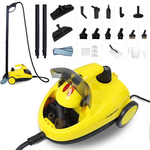 Potlimepan 1500 watt Deep Steam Cleaner with Attachments,Portable Upholstery Steam Cleaner for Home,Tile and Grout Steam Cleaner with on-board Storage (WJ528(NK-0698))