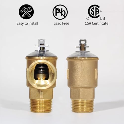 Kit de valve IPS 3/4" en laiton pour éviter fuite chauffe-eau