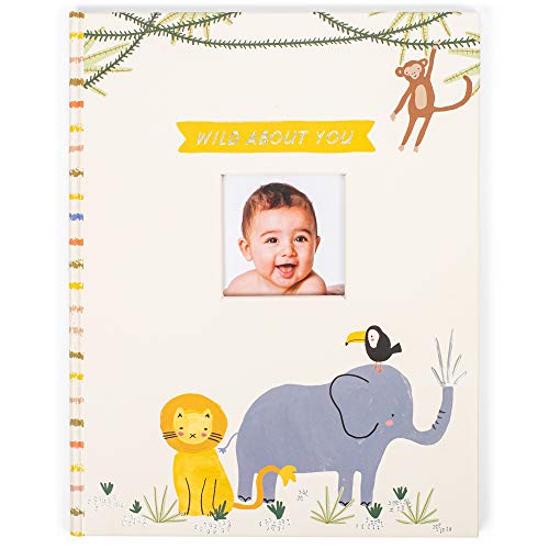 C.R. Gibson B248-22583 Baby Book with Gift Box, 'Wild About You' Zoo Animal, 8.75'' W x 11.25'' H
