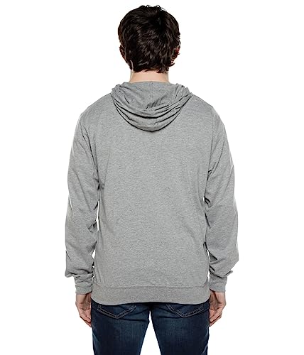 Cottonhood Lightweight Jersey Zip Hoodie for Men – Full Zip Casual Cotton Hoodie, Soft Long Sleeve (4XL, Heather Grey, 702)3