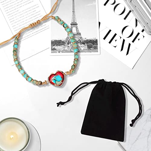 Faiyi Handmade Boho Wrap Bracelets Natural Stone Bead String Adjustable Bracelet Jewelry Gifts For Women And Girls(Blue) #TOP5