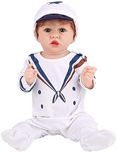 MWKL Reborn Baby 58cm Nette Reborn Puppe Simulationspuppe Vollsilikon Körper Wiedergeburtspuppe 22 Zoll Lebensechte…