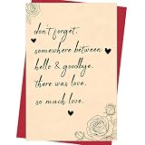 Detuca Sympathy Card – 'Somewhere Between Hello and Goodbye' – Condolences, Grief & Loss Card for Loss of Loved One, Divorce, Breakup, Anniversary of Death – Comforting Greeting Card with Envelope & Stickers
