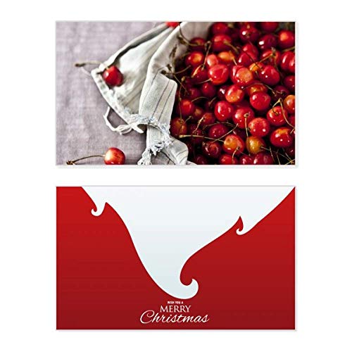 Carte de Noël motif cerisier et fruits rouges pour vos voeux