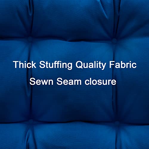 Image of QILLOWAY Outdoor Wicker Cushion Set of 5 - Waterproof Fade Resistant Patio Furniture Cushions, Loveseat 2 U-Shape 2 Lumbar Pillows for Porch, Bench, Backyard, Garden, Royal Blue