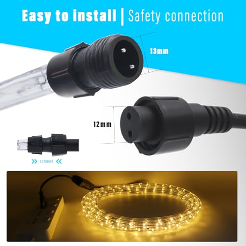 Wisada LED Lichtschlauch Stecker, 220V EU-Stecker für Runde LED Lichtschläuche（45cm）