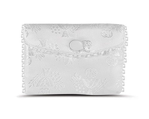 Hirten Girls First Communion White Satin Rosary Purse, 2 1/2 Inch
