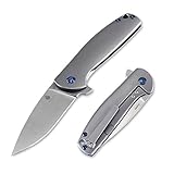 Kizer Cutlery Folding Pocket Knife Flipper Titanium Handles Folding Tactical Knife, Ray Laconico Gemini Ki3471