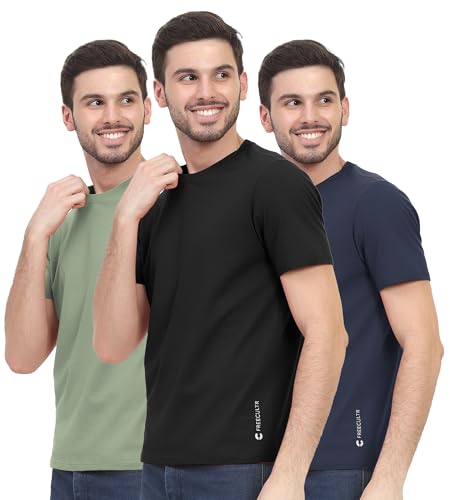 Image of Freecultr Truly Classic Organic Men's Cotton T-Shirt | Solid Round Neck Half Sleeve | Plain Stylish t Shirts | Regular Fit | Casual Comfortable T Shirt for Man