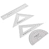 STAEDTLER Math Set - 4 pc Geometry Kit for Students - School Supplies with Clear Protractor, 6in Ruler & 2 Triangles Metric & Imperial Scales