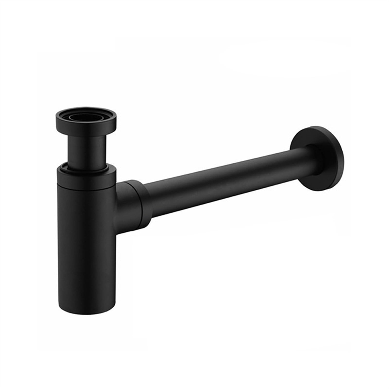 Lavabo sifónico Conexión de Pared de desagüe de desagüe de Lavabo emergente for baño Trampas en P Tubo de desagüe Latón Negro Oro Rosa Oro Cromo.(Black)