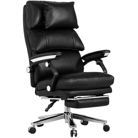 Kinnls Paddy Big and Tall Office Chair 500lbs Heavy Duty Chair Leather Executive Chair with Lumbar Support, Managerial Home Executie Chair Cover