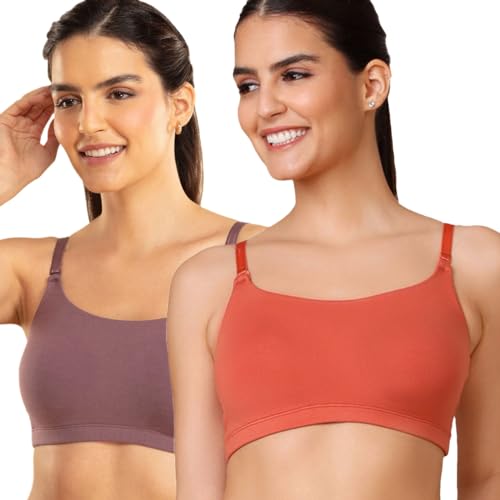 Image of NYKD (NYB165 Cotton Non Padded & Non Wired Full Coverage Slip On T-Shirt Bra for Women | Easy Breezy Soft Fabric with Hidden Shaper Sling for No Side Bulge & Detachable Strap