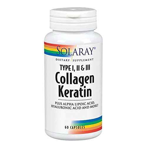 Solaray Collagen Keratin | Colágeno Keratina | Type I, II, & III | 60 VegCaps
