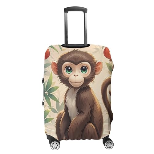 Carry on Luggage Cover Chinese Style Monkey Suitcase Covers for Luggages Tsa Approved Travel Luggage Sleeve Protector Elastic Suitcase Protector Anti-Scratch Washable Fits 19-30 Inch Case -L4